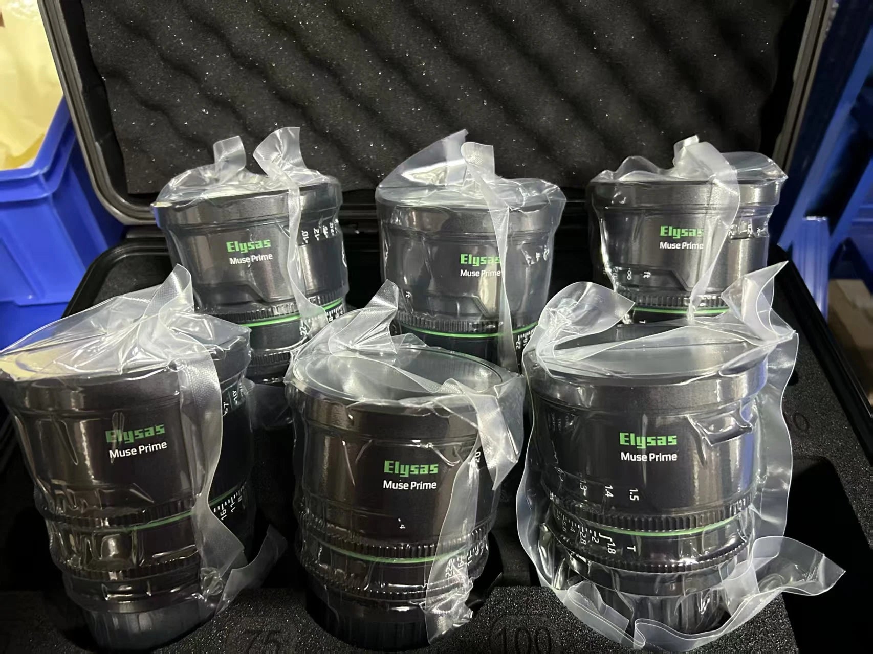 MUSE PRIME cinema lens set prepared for use
